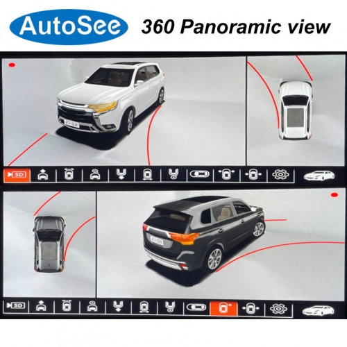 suit original OEM monitor for Mitsubishi Outlander ASX Eclipse Cross car 360° degree camera 3D birds eye Panoramic view Front rear Surround parking reverse system